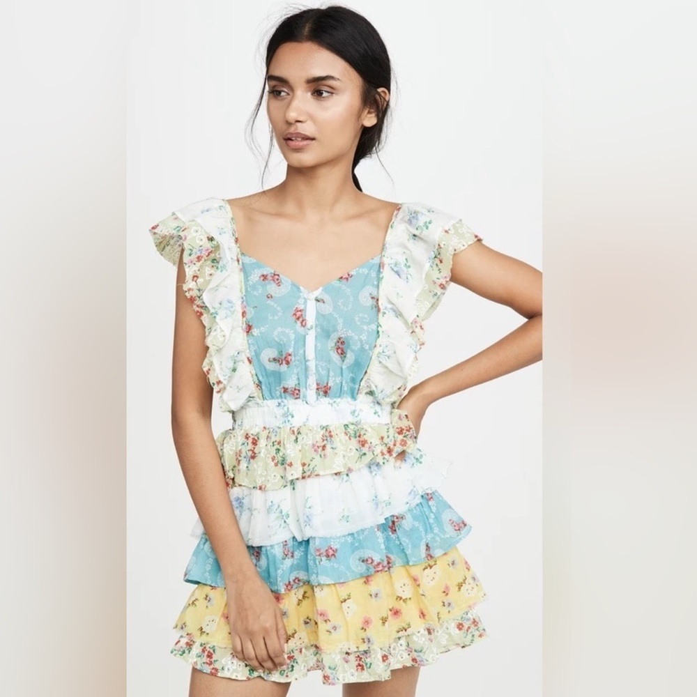 LoveShackFancy Phyllis Mini Ruffled dress size SMALL